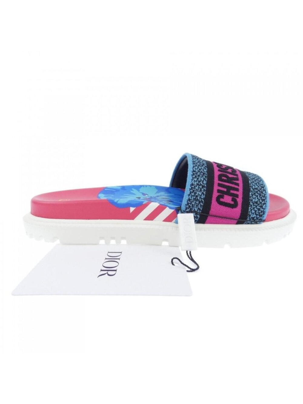 Dior Dway D-Flower Pop EM Sandals Black Blue Pink